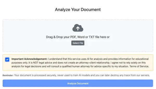 Legal Document Scanner Screenshot