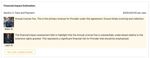 Contract Risk Assessment Screenshot